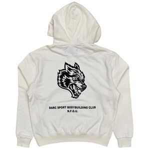 Darc Sport Wolves Forever Bodybuilding Hoodie in Cream